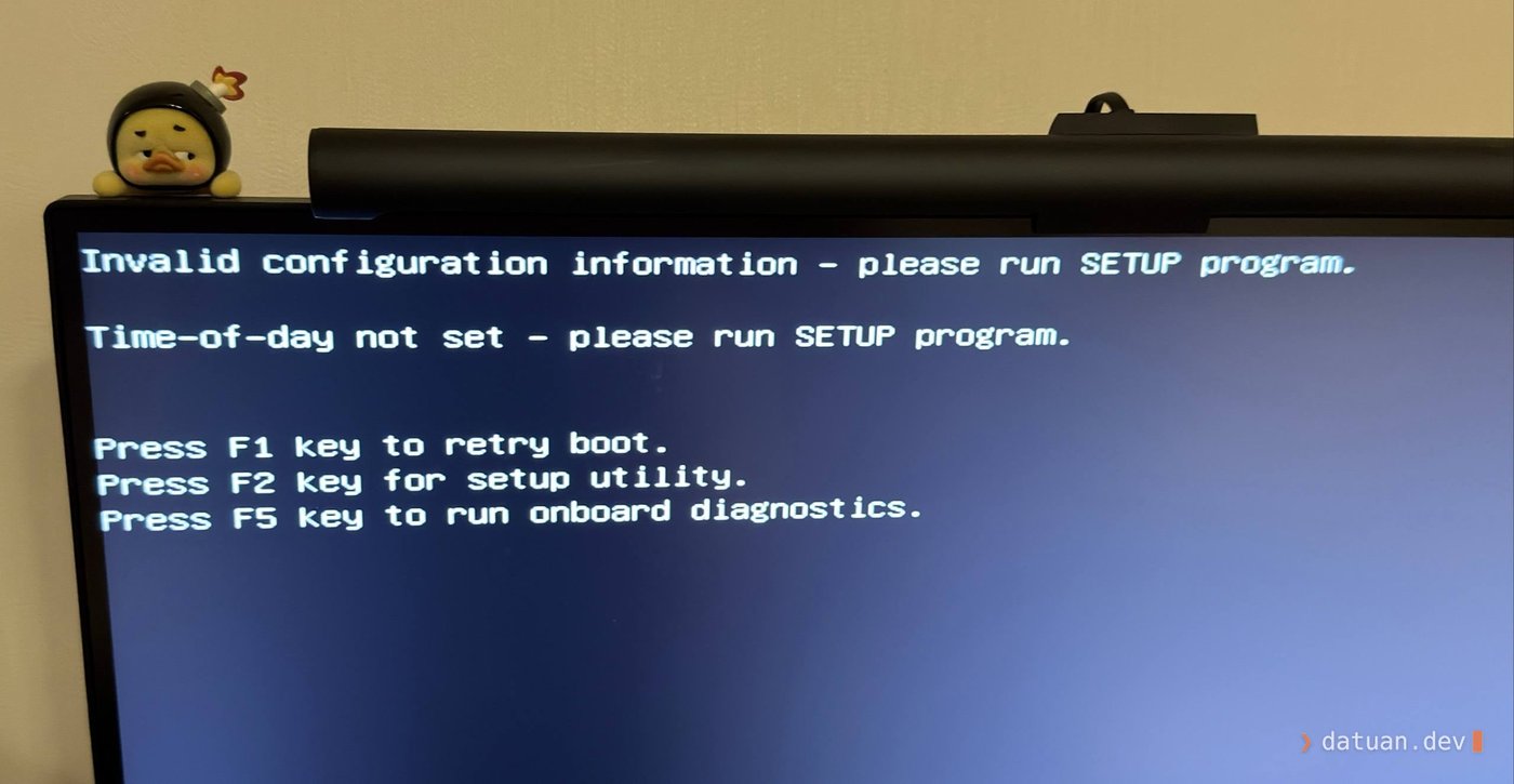 BIOS báo lỗi khi hết pin CMOS